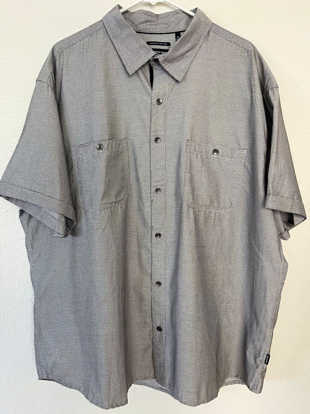 Kenneth Cole Men's Big & Tall 3X Cotton Blend Geometric Shirt Pockets